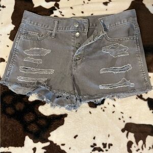 Hollister grey distressed shorts. Says size 11 fits like 7/9
